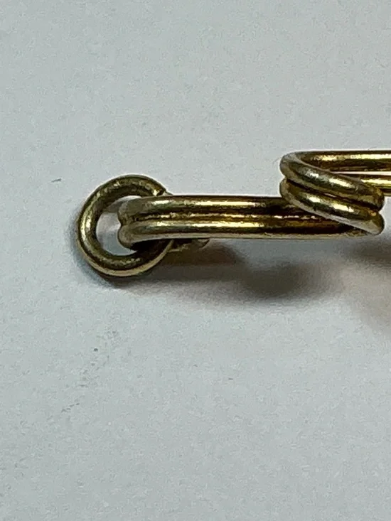 Sterling Silver Gold Color Vertical Floral Pendant. 2 inches long - Picture 5 of 6